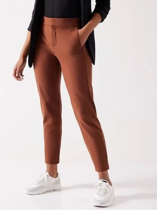 Athleta Pants - Athleta Stellar Trouser Pants Ancient Mahogany Brown Casual Women’s Size 10